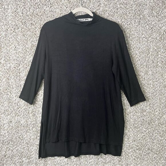 Michael Stars Tops - Michael Stars Top Women’s OS Black Mock Neck 3/4 Sleeve Tunic
